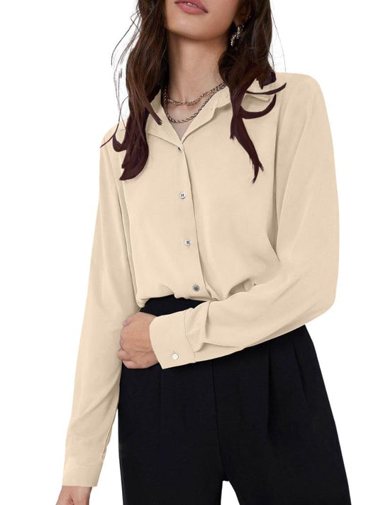 GRECIILOOKS Women's Regular Fit Western Shirt (GL-W1894_Cream