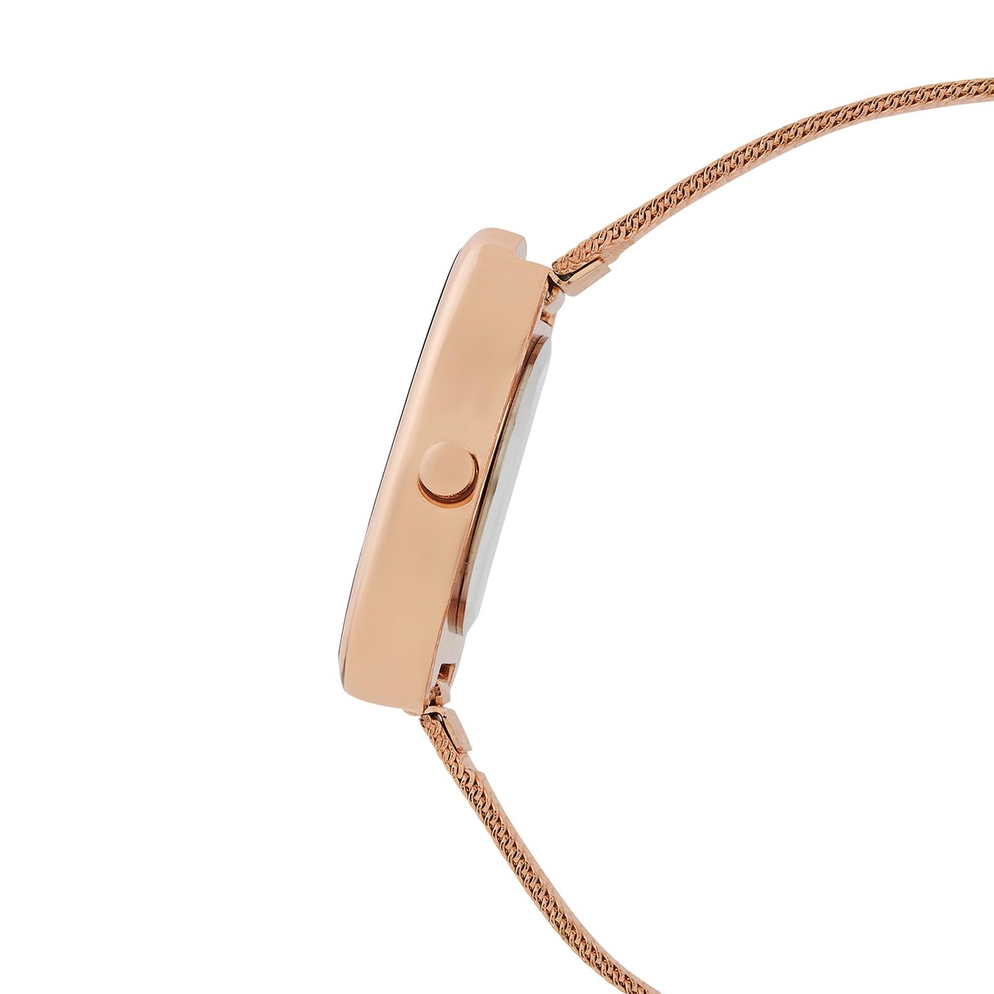 Joker & Witch Maris Maroon Sunray Small Oval Dial Rose Gold Mesh Strap Women's Watch