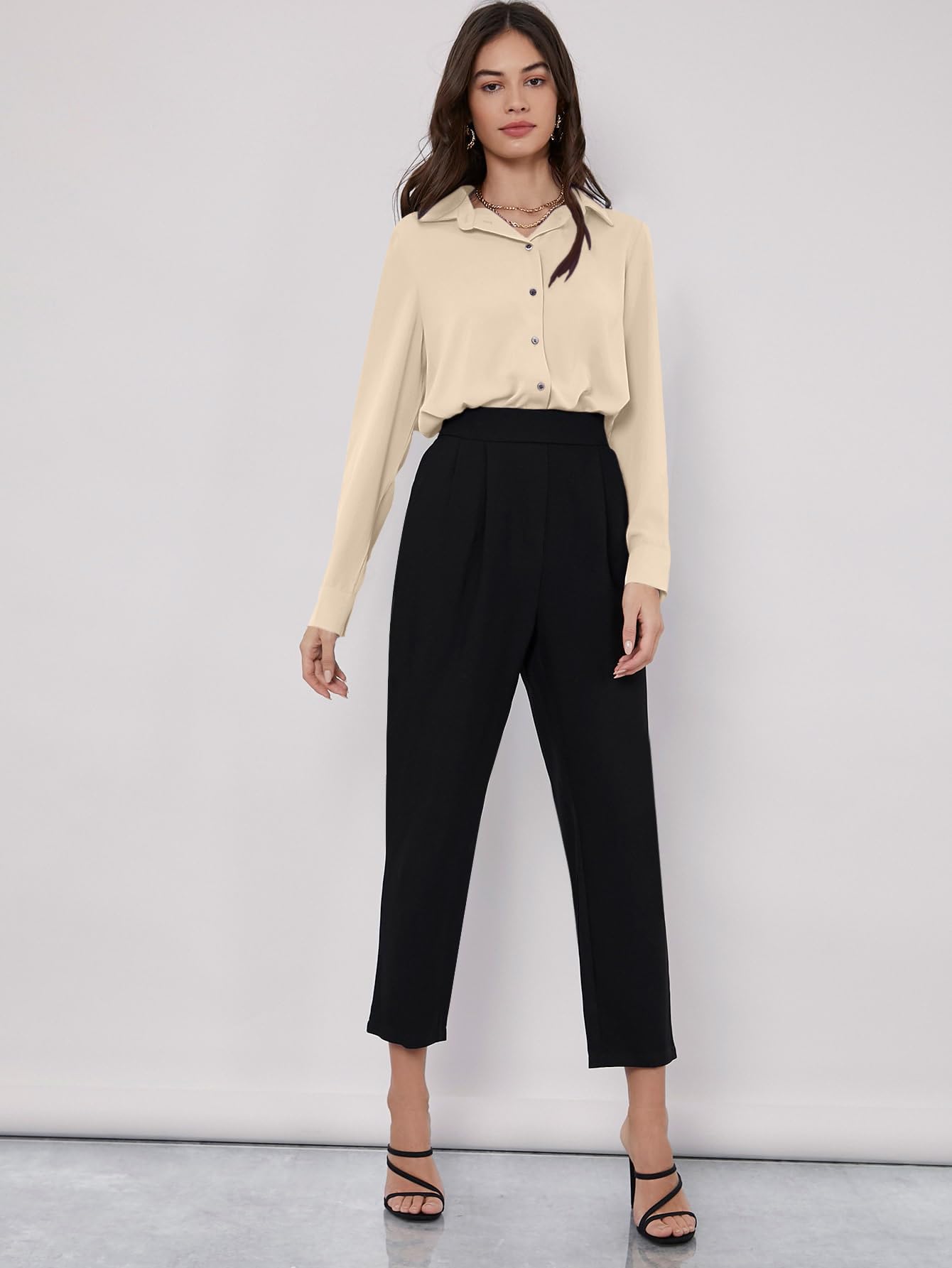 GRECIILOOKS Women's Regular Fit Western Shirt (GL-W1894_Cream