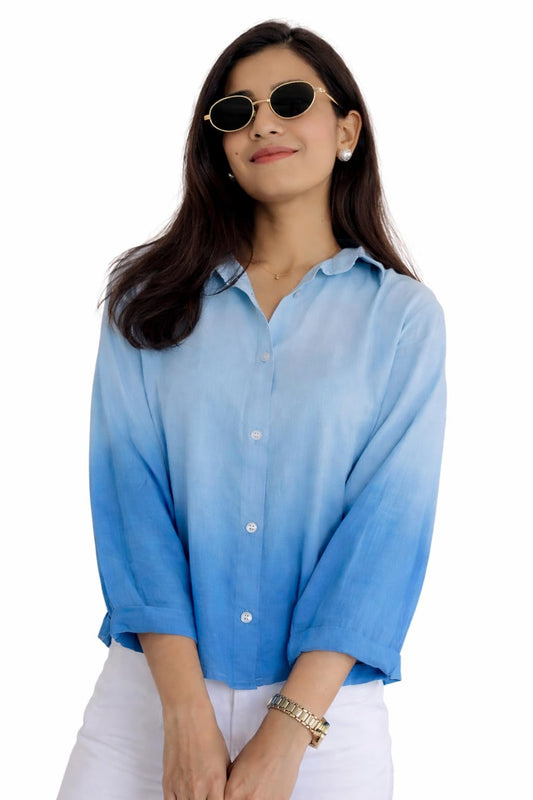 NINEOX Women Shirt || Shirt for Woman || Top for Women (L-98-101) (in, Alpha, 2XL, Blue)
