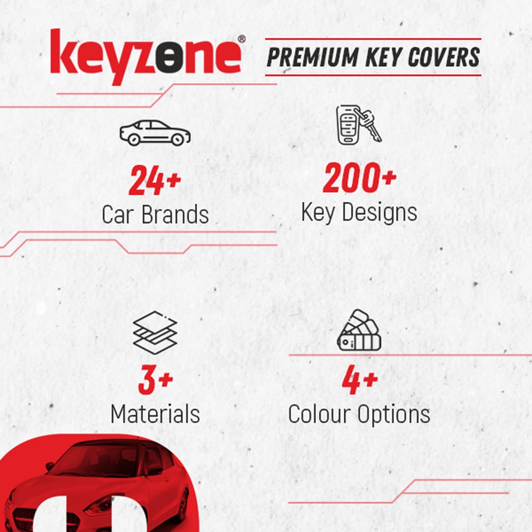 Keyzone Striped Silicone Key Cover for Suzuki Jimny,Fronx,Swift,Dzire,Baleno,Eritga,Grand Vitara,Brezza,e-Vitara,Ciaz,WagonR,Alto,Scross,Ignis 2B Remote Key(Black)