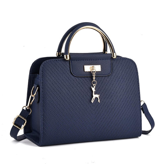 FLYMANN Women's Handbag with Top Handle | Crossbody Satchel bag with adjustable shoulder Strap (Blue)