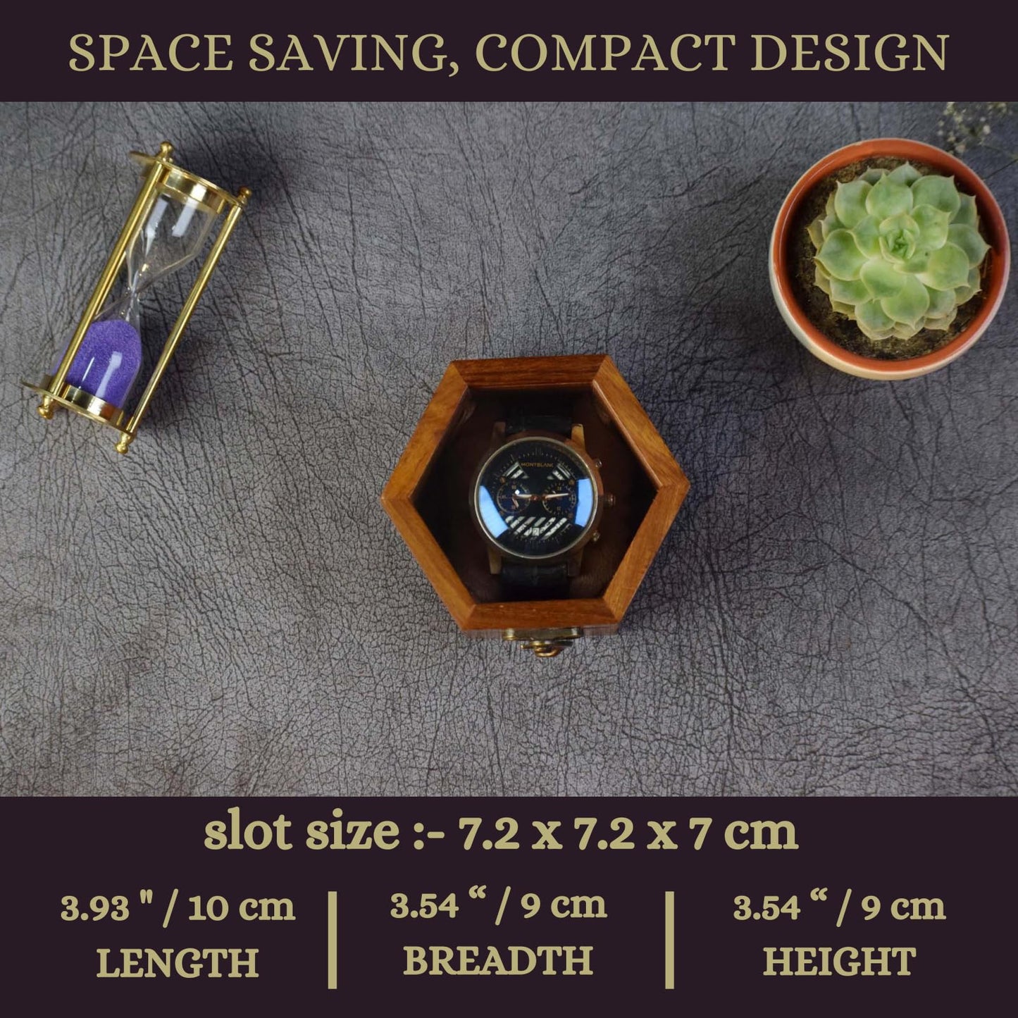 Watch Box for Men, Single Slot Watch Display Case Mens Timepiece Box Organizer, Dark Rosewood Cases for Men Storage, Valentines Gift Organizer Holder Case for travel with Glass Lid